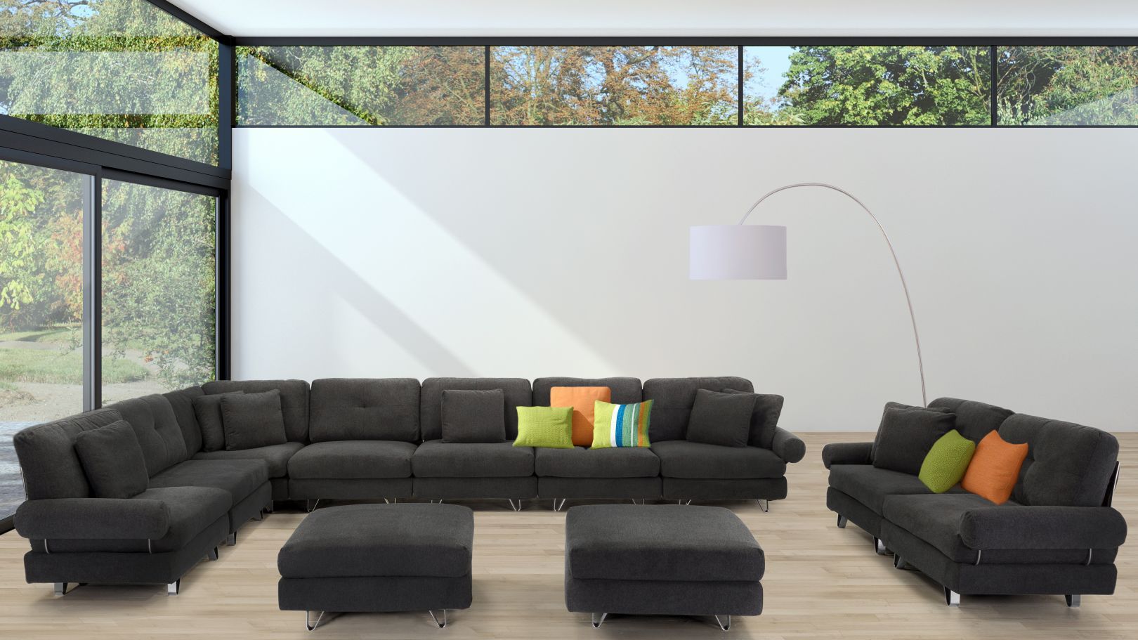 Charcoal Grey - Fabric::Lifestyle::Charcoal Grey couch||eleven