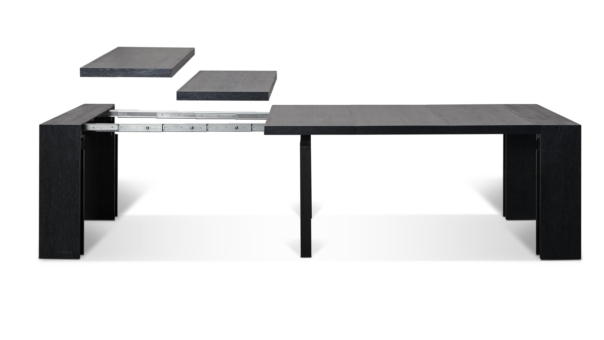 Expanded Canadian Dark Oak Transformer Table Showing Removable Panels