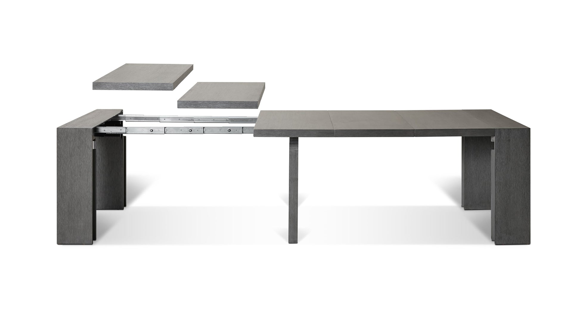 Expanded Siberian Birch Transformer Table Showing Removable Panels