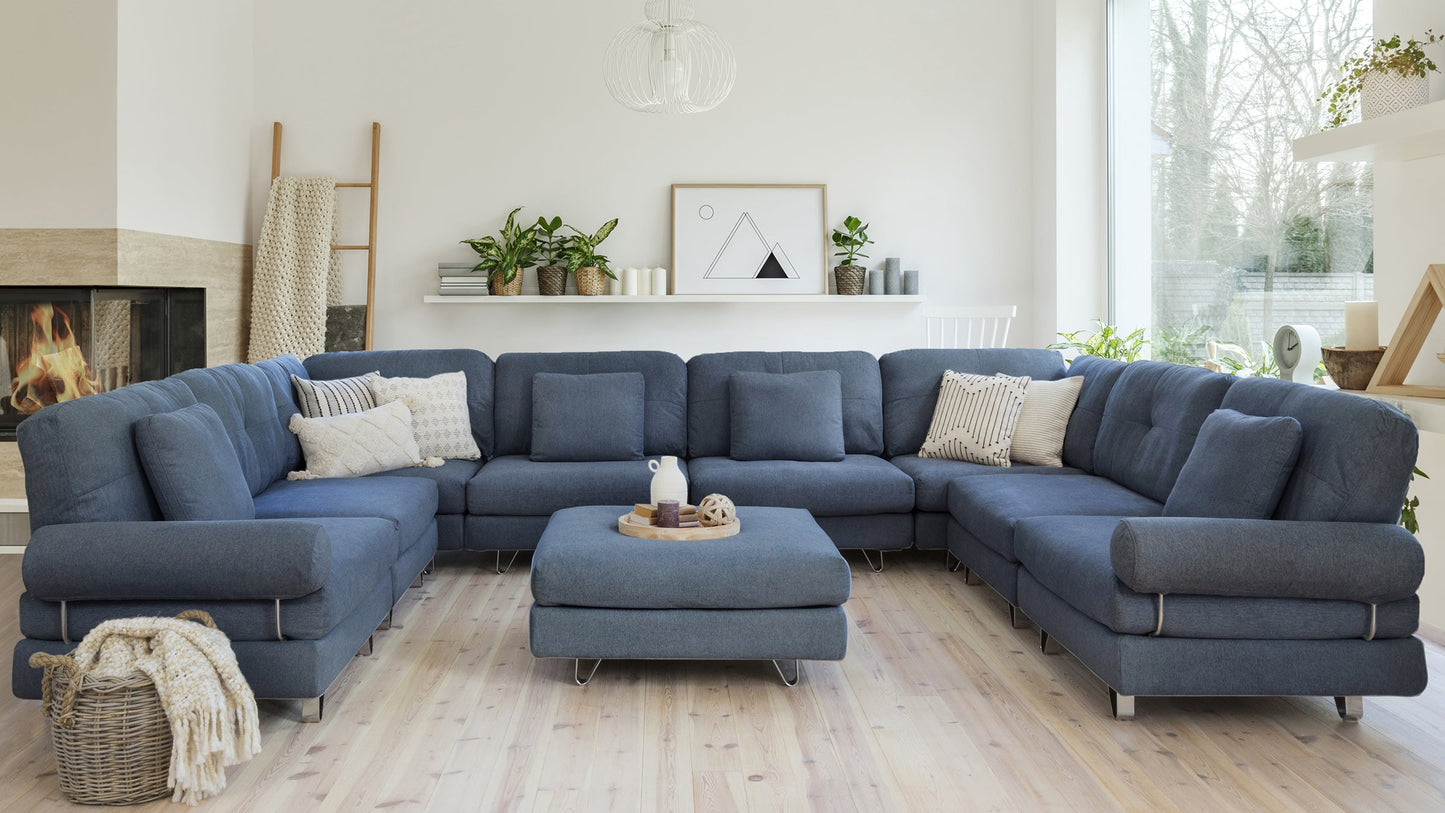 Navy Blue - Fabric::Gallery::Transformer Couch 10 seater