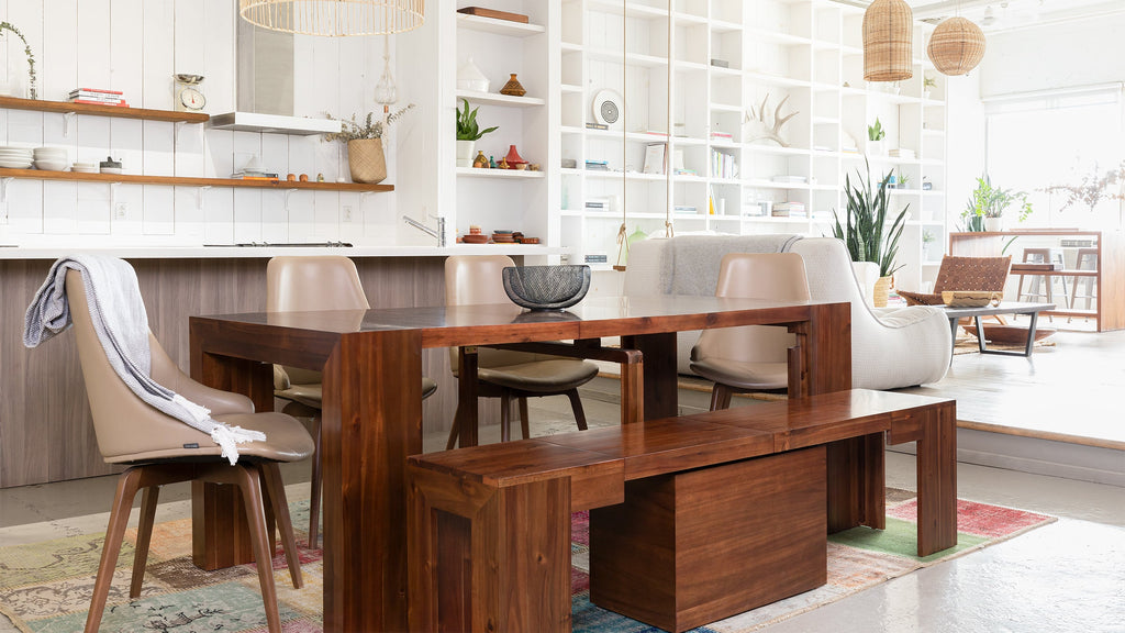 American Mahogany::Gallery::American Mahogany Transformer Table and Bench