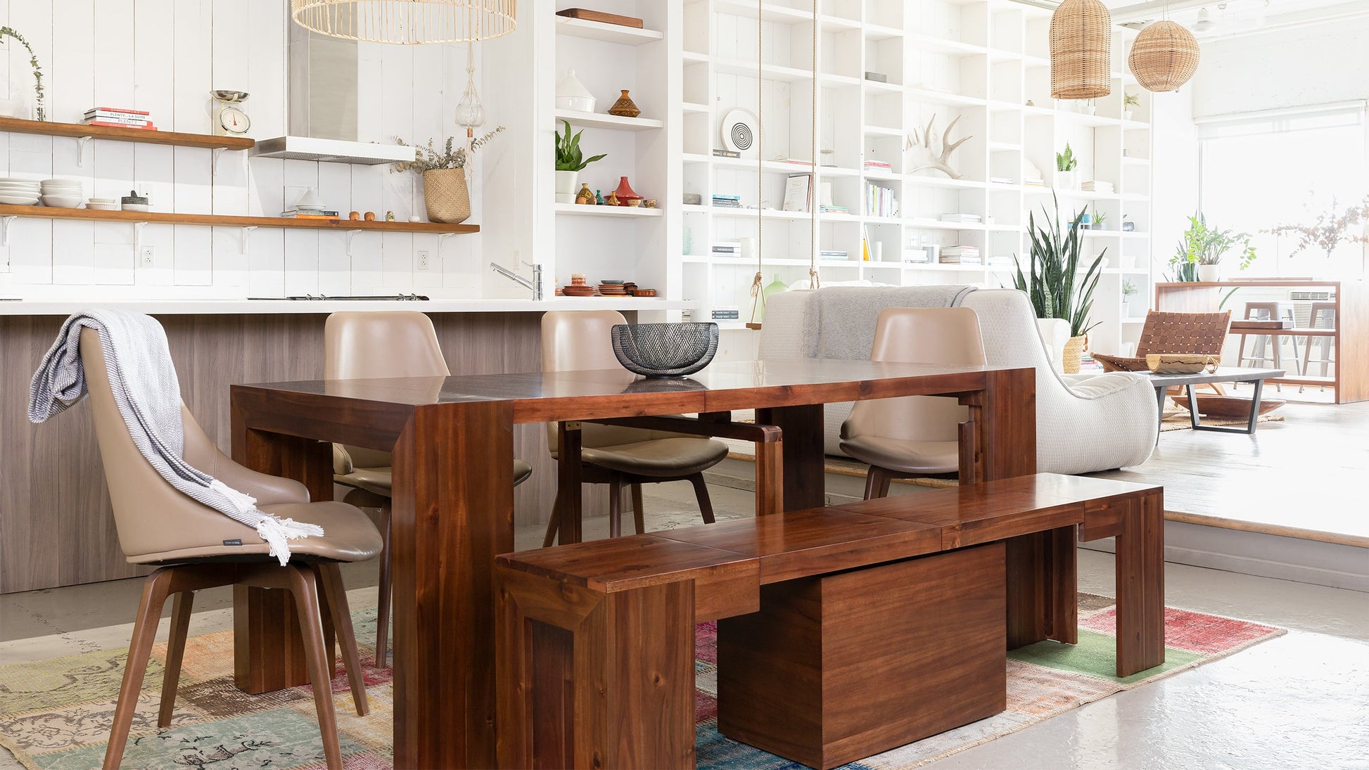 American Mahogany::Gallery::American Mahogany Transformer Table and Bench