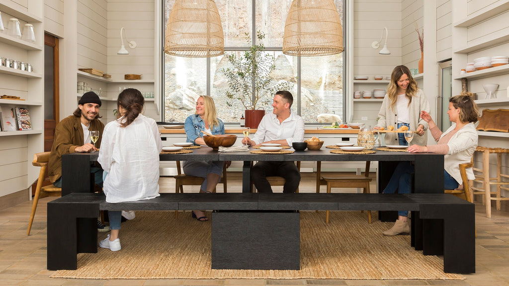 Canadian Dark Oak::Gallery::Expanded Canadian Dark Oak Transformer Table and Bench