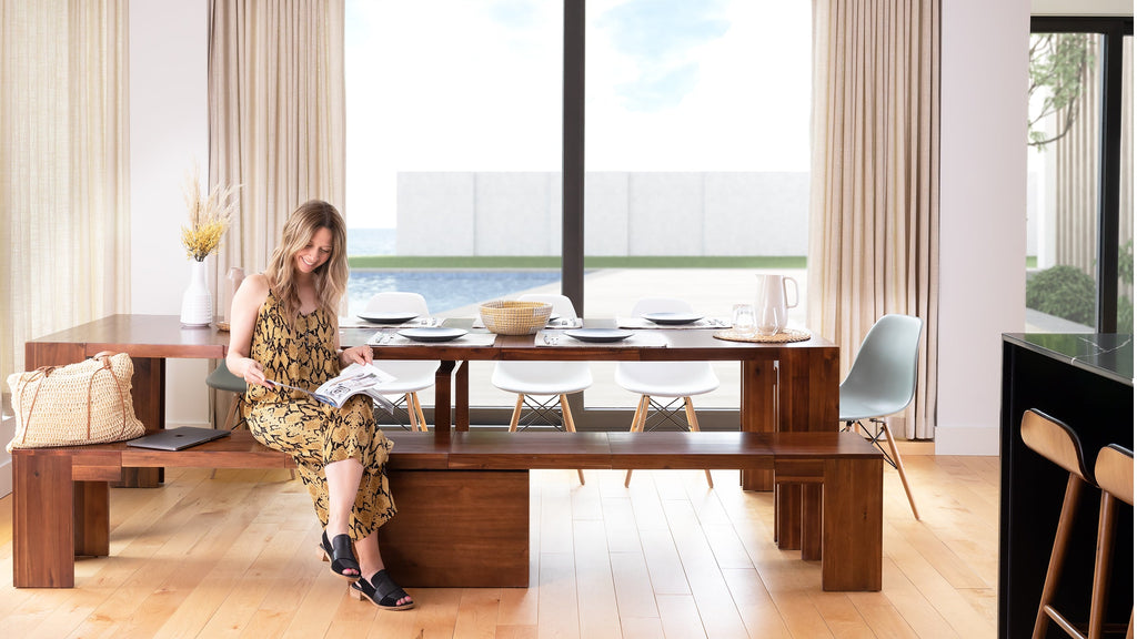 American Mahogany::Gallery::American Mahogany Transformer Table and Bench