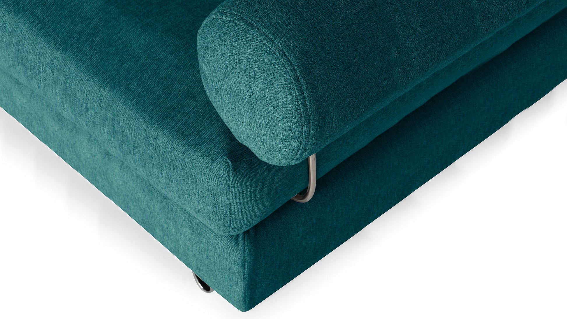 Peacock Blue - Fabric::Gallery::Blue Green Fabric Transformer Couch 10 seater close up