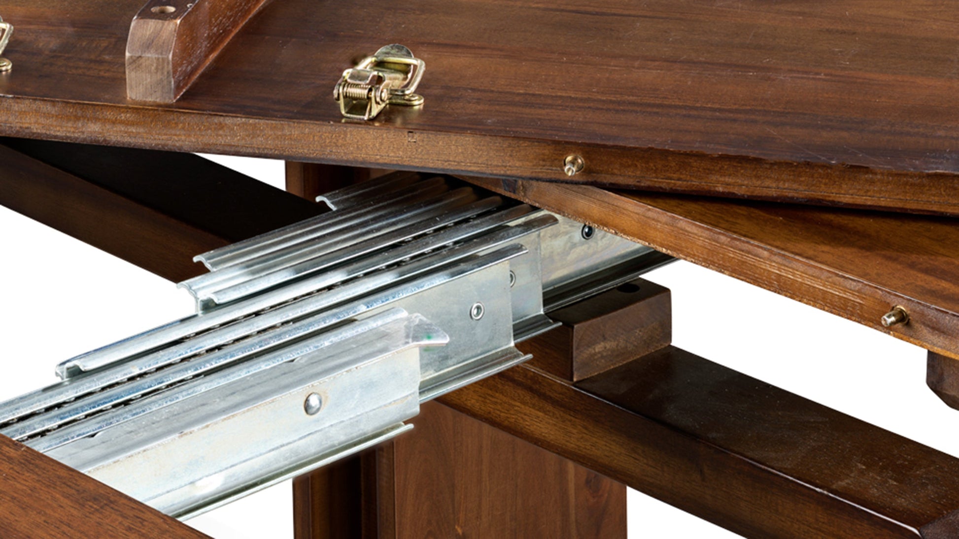 American Mahogany::Gallery::American Mahogany Transformer Table Showing Table Hardware