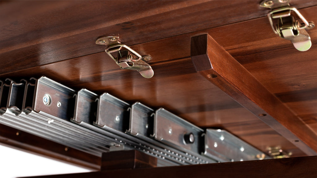 American Mahogany::Gallery::American Mahogany Transformer Table and Bench Showing Underside