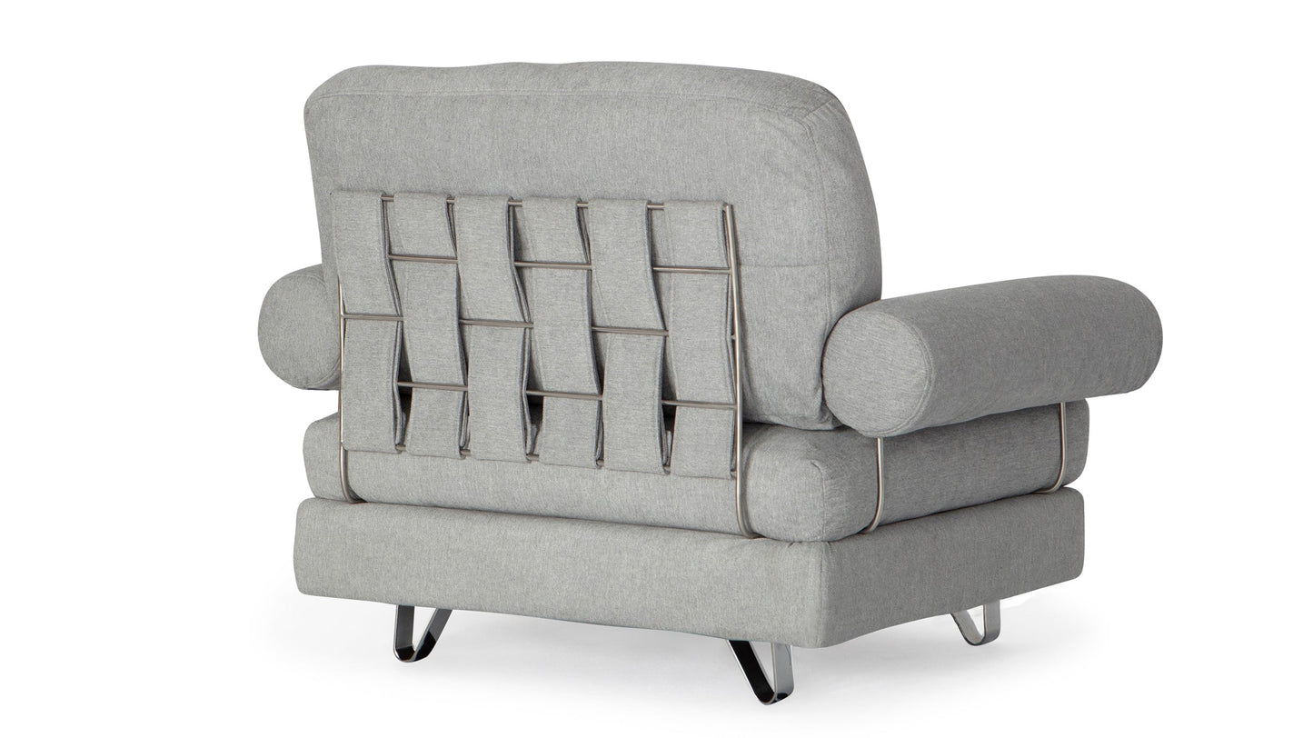 Timberwolf Grey - Fabric::Gallery::Grey Fabric Transformer Couch 10 seater back view