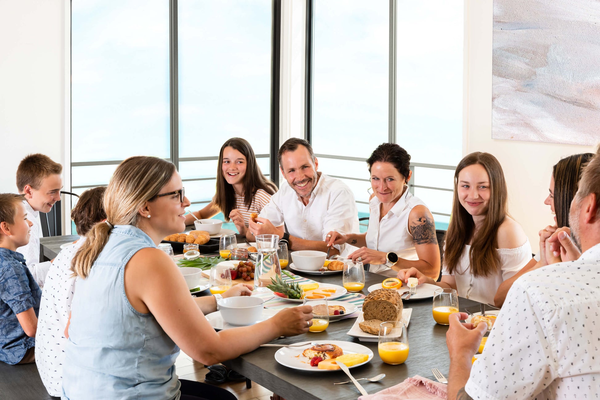 Siberian Birch::Lifestyle::Family Diner on the Siberian Birch Dining Set