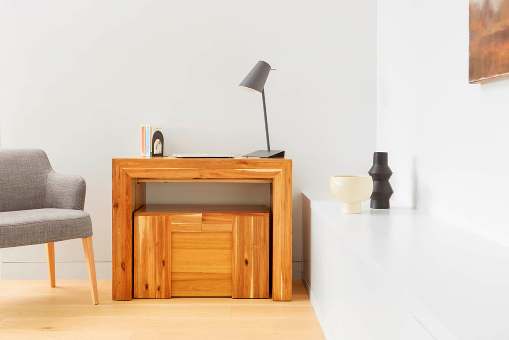 Australian Acacia::Lifestyle::Australian Acacia Dining Set in a beautiful office console