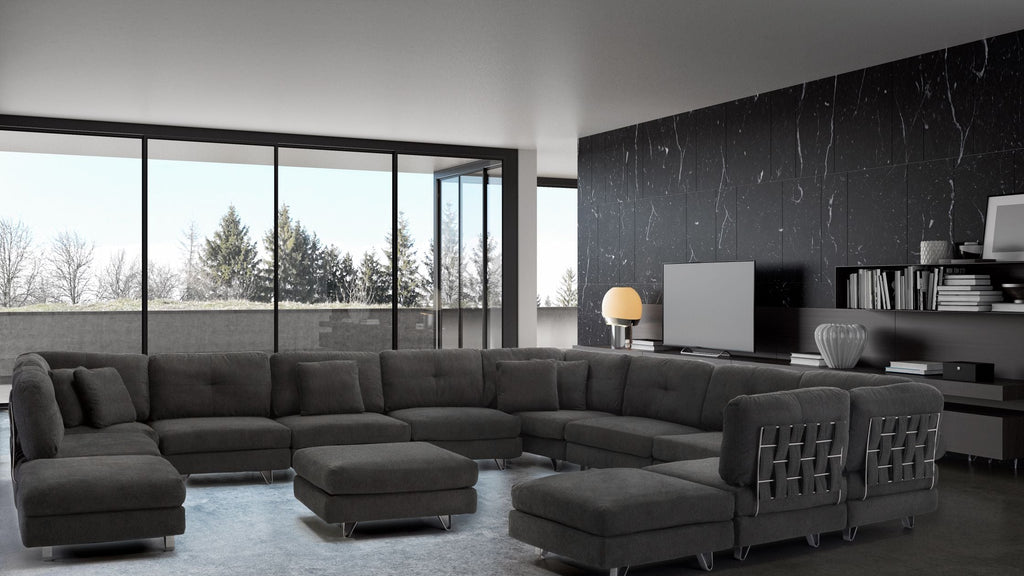 Charcoal Grey - Fabric::Lifestyle::Charcoal Grey couch||thirteen
