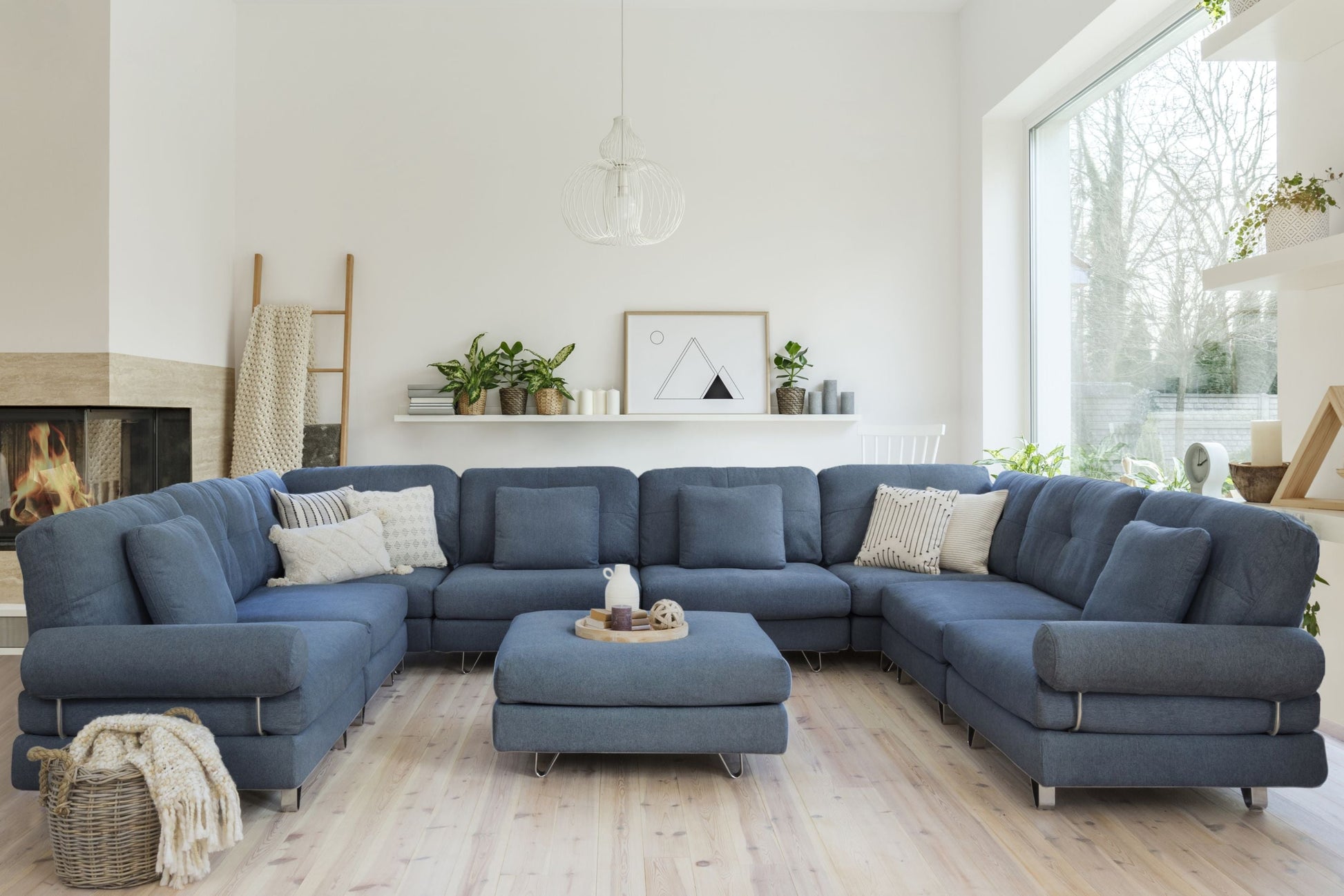 Navy Blue - Fabric::Lifestyle::Navy blue couch||ten