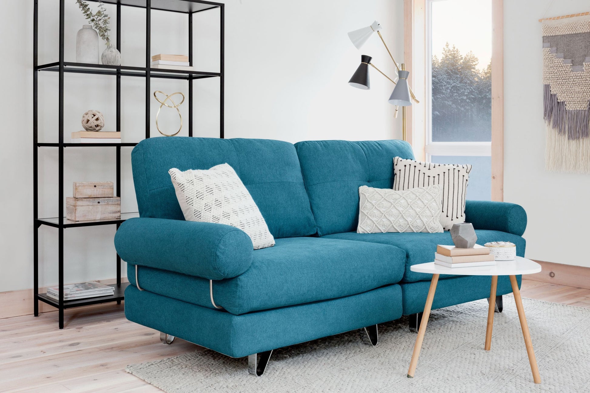 Peacock Blue - Fabric::Lifestyle::Blue couch||two