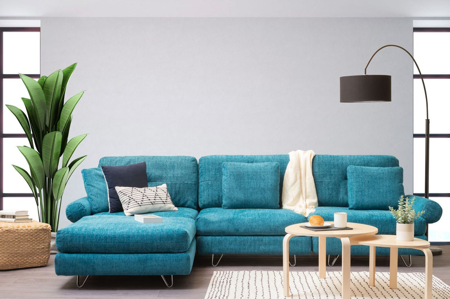 Peacock Blue - Fabric::Lifestyle::Blue couch||four