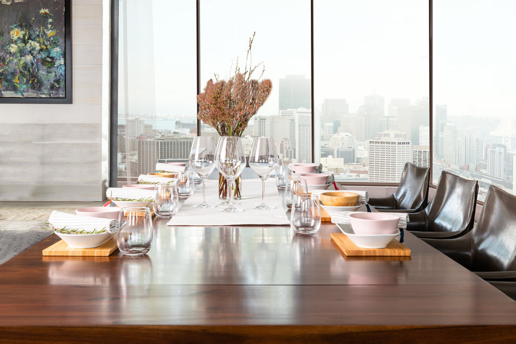 American Mahogany::Lifestyle::Informal table setting on the American Mahogany Dining Set 2