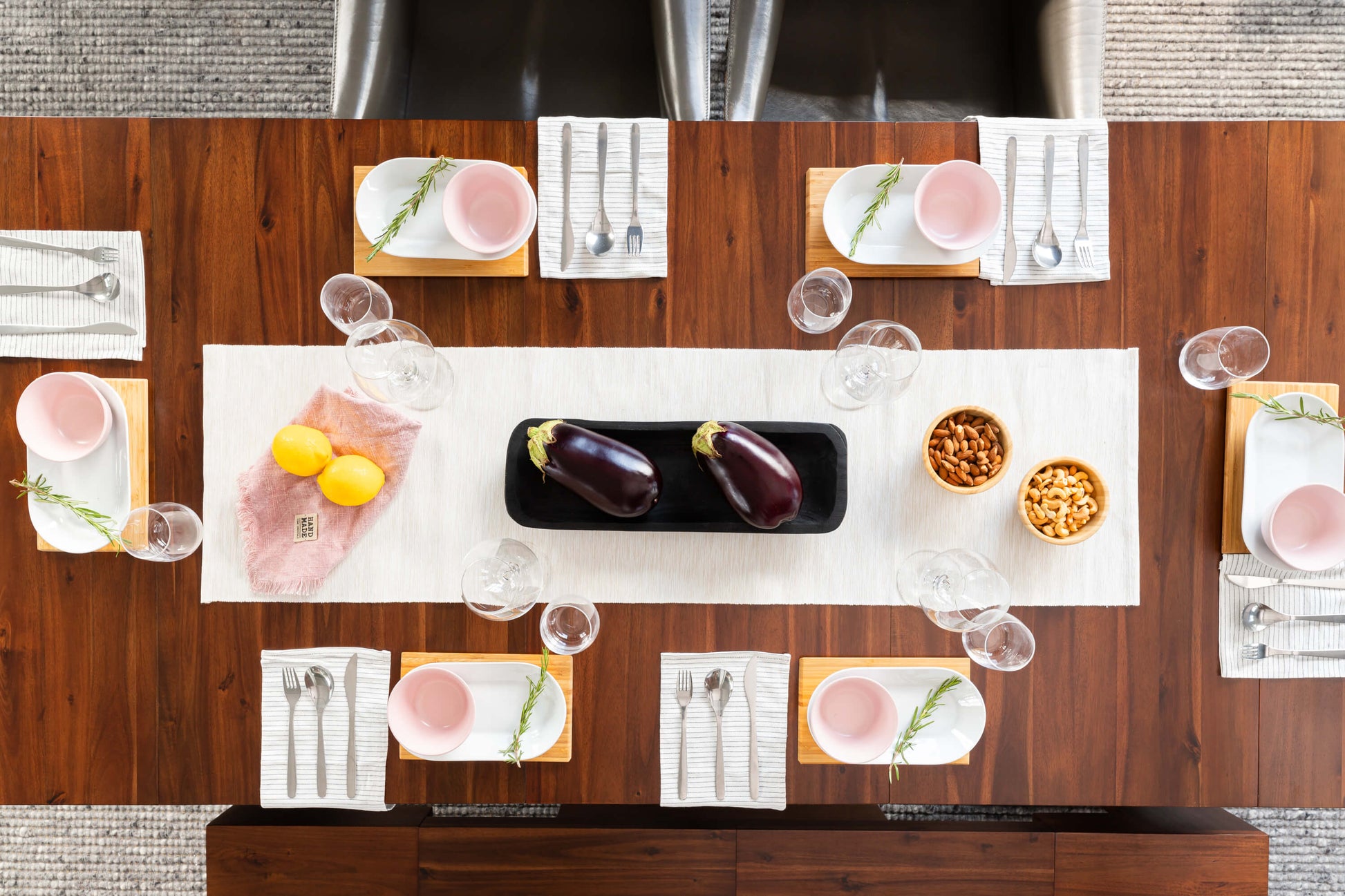 American Mahogany::Lifestyle::Informal table setting on the American Mahogany Dining Set