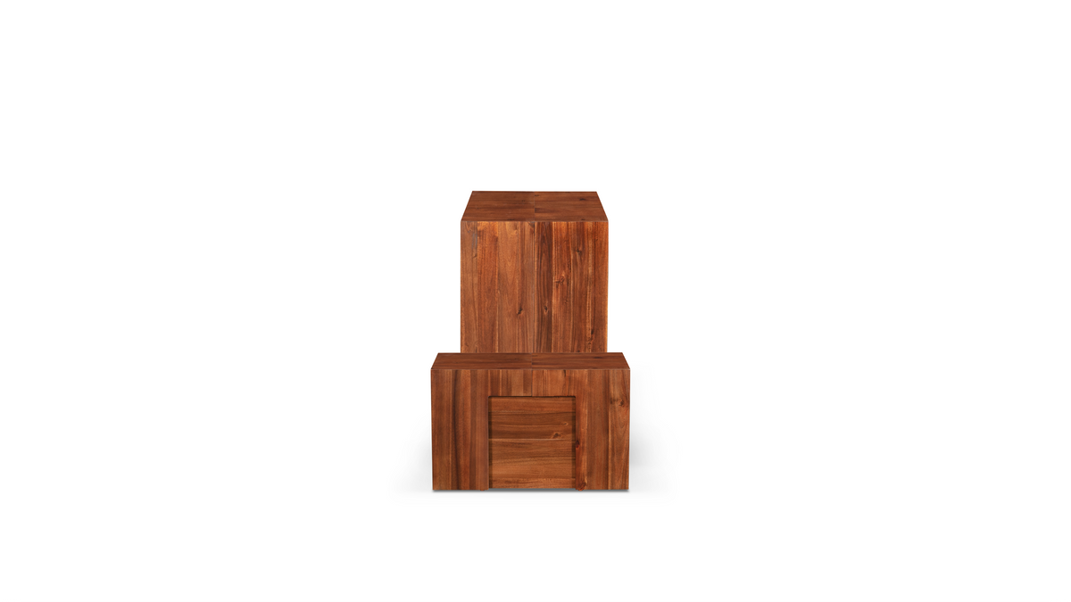 American Mahogany::LandingTimeline::Collapsed American Mahogany dining set on white background