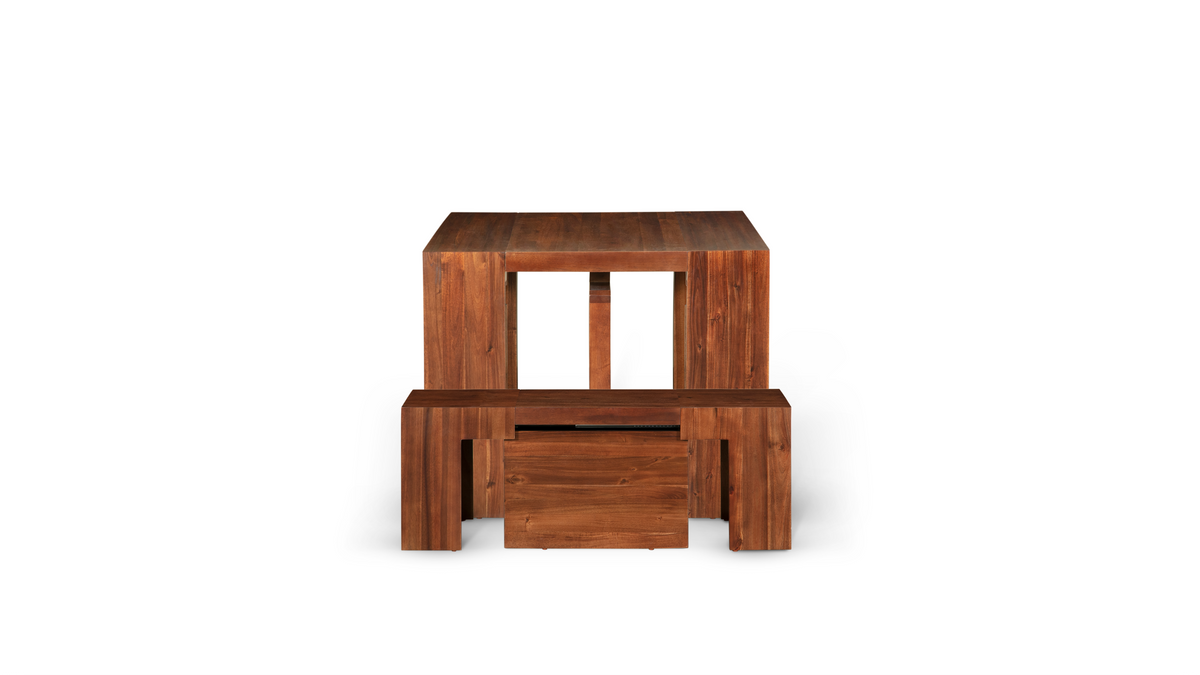 American Mahogany::LandingTimeline::Expanded American Mahogany dining set on white background